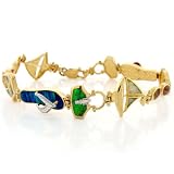 14K Gold Opal Flip Flop Bikini Sunglass Beach Bracelet
