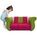 Fantasy Furniture Fancy Sofa, Pink/Green