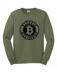 Bitcoin Millionaire Long Sleeve T-Shirt XL Military Green