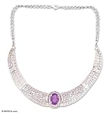 Amethyst choker, 'Royal Orchid' 13.6 L