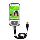 Coiled Power Hot Sync and Charge USB Data Cable w/ Tip Exchange for the HTC Kaiser - Gomadic Brand