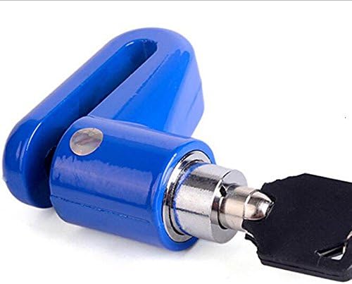 PorsQue® Portable Mini Security Bike Lock Anti-theft Disc Brake Lock for Bicyle Mountain Bike Scooter Bike Motorcycle with Two Keys (Blue)