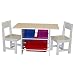 Sourcing Solutions Kids Table with 2 Chairs and 3 Plastic Storage Bins