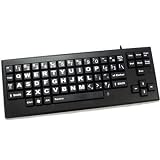 Chester Creek Technologies (CCT) Visionboard Keyboard Wired Black PS2 / USB High-Contrast Black-On-White Lettering - VisionBoardTM Large Key Keyboard (Black) Computer keyboard with big keys and large high contrast letters Model: VB Black