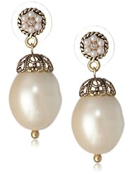 Carolee Large Pearl Tone Drop Earrings