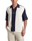 Cubavera Men's Short Sleeve Pieced Bedford Cord Camp Shirt