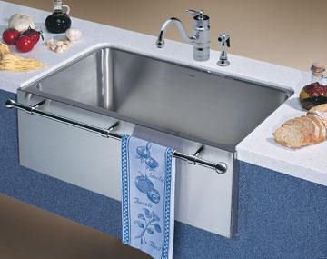 Blanco 440-294 Magnum 30 x 18 Single Bowl Undermount Kitchen Sink with Apron and Towel Bar Stainless Steel
