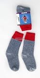 New 2 Pair Poly/Wool/Cotton Blend Ski Sock Navy/ Red XS