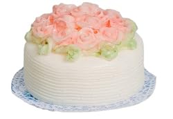 Dollhouse Miniature Pink Roses Trimmed Cake