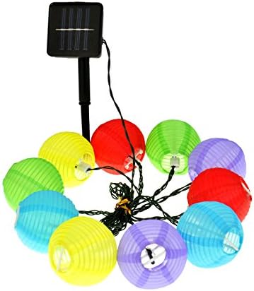 FreeDancer Solar Powered 10 LED Lantern Multicolor String Light Party Outdoor Patio Lawn Garden