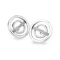 Skagen Denmark Womens Jewelry Silver Mesh Hoop Earring #JES0014