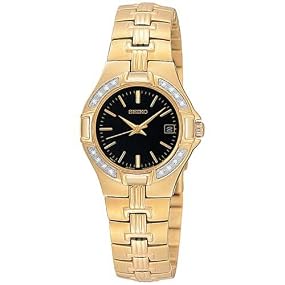 Seiko #SXDA44 Women's Gold Tone Diamond Accented Watch