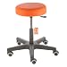 Arbeitshocker , Arzthocker, Drehhocker, Rollhocker Modell comfort, Hubbereich ca. 46 - 59 cm, Rollen mit weicher Radbandage, Sitzfarbe orange