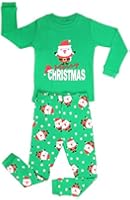 Elowel Little Boys"Christmas Santa" 2 Piece Pajama Set 100% Cotton (Size6M-12Y)