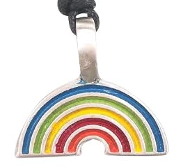 Gay Pride Rainbow Pewter Pendant Necklace