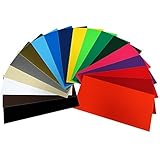 Craft E Vinyl - 12" x 24" - 20 Sheets Assorted Matte Colors of Removable Adhesive Backed Vinyl for Cricut Cutters, CraftROBO Cutters, Pazzles Cutters, QuicKutz Cutters - CEV2301