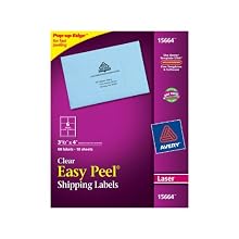 Avery Clear Easy Peel Shipping Labels for Laser Printers, 3.33 x 4 Inches, 60 Labels (15664)