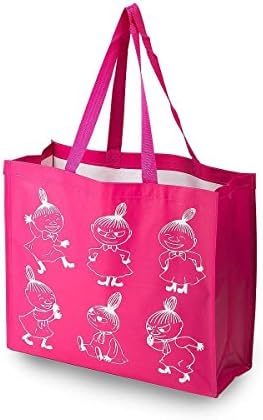 Moomin LITTLE MY New Pink Strong Reusable Waterproof Travelling Shopper Shopping Grocery Supermarket Market Tote Laundry Beach Storage School Children's Handbag Bag (3 Bags (Save 25%))