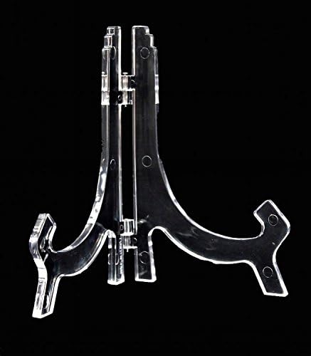 Strong Clear Acrylic Display Easel for Clutches, Plates, Photograph, etc (Pack of 6) 6 1/2"H (5 MM Thick)