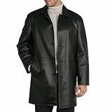 IMAGE OF BGSD Men's Three-Quarter Leather Coat - Black Large