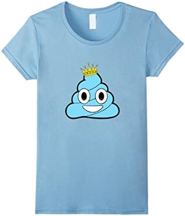 Women's Prince Poop Emoji Emojicon Funny Cell Phone - T Shirt Medium Baby Blue