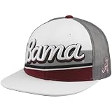 NCAA Alabama Crimson Tide Men's B-Boy Adjustable Snapback Cap (White/Grey, One Size)