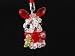 Lovely Rabbit with Carrot Swarovski Crystal Iphone Purse Key Charm Handmade