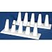 2 White Leather 5 Ring Finger Jewelry Holder Showcase Displays