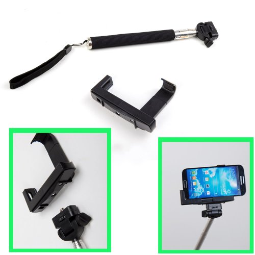 EEEKit for iPhone 4/4S/5 Samsung Galaxy S4 i9500, Extendable Handheld Monopod for Compact Camera w/ iPhone + Adjustable Smartphone Adapter Phone Holder