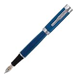 Conklin Herringbone Fountain Pen, Deep Seal Blue (CK71006)
