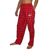 Mens NFL Kansas City Chiefs Plaid Cotton Sleepwear / Pajama Pants - Red & Black (Size: XL)