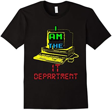 Men's Tech Geek Nerd T-Shirt PC Computers I AM The IT Department 3XL Black