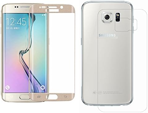 Samsung Galaxy S6 Edge Plus Screen Protector 1nnovation® Front Back Edge to Edge 100% Full Coverage 5.7" Premium Tempered Glass Ballistic Screen Protector Film 0.2mm Thinnest 3D Curved Cover Gold