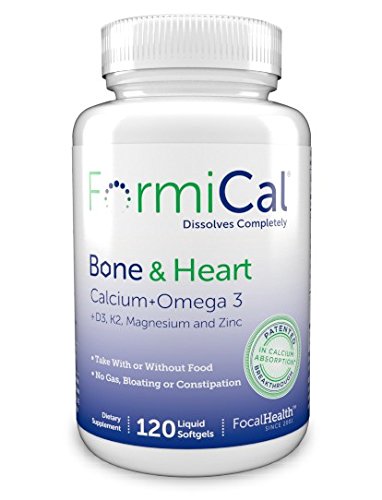 FormiCal® Bone & Heart (120 Softgels) Patented Calcium (225 mg) + Omega 3 (350 mg) + Vitamin D3 (500 IU) + Magnesium, Zinc, Vitamin K2 FormiCal® Bone & Heart (120 Softgels) Patented Calcium (225 mg) + Omega 3 (350 mg) + Vitamin D3 (500 IU) + Magnesium, Zinc, Vitamin K2