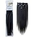 Emosa Luxury Remy Clip in Human Hair Extensions #1 Jet Black