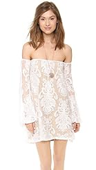 Cotton/Polyamide/Polyester/Spandex Mesh Embroidered  Dress