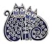 Jewelry : Clearly Charming Indigo Cat Silver Pin by Laurel Burch ( cat jewelry, kitten, kitty, feline, animal)