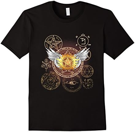 Men's Pentagram shirt - Supernatural Pentagrams Medium Black