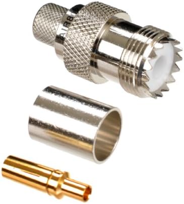 AIR802 UHF Female or SO-239 Crimp Connector CA400, Times Microwave LMR400, RG8 or Equivalent Cables