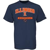 Russell Illinois Fighting Illini Navy Blue Baseball T-shirt