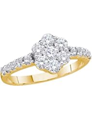 1.01CTW ROUND DIAMOND LADIES FLOWER RING