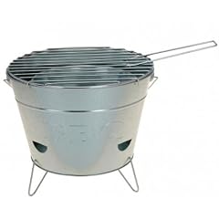Grill Eimer - silber - BBQ Grill - Kohlegrill mit Tragegriff und 3 Standbeinen