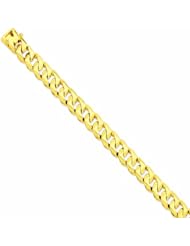 Genuine 14K Yellow Gold 11mm Hand-polished Traditional Link Chain 8 Inches 100% Satisfaction Guaranteed.