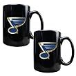 St. Louis Blues 2pc Black Ceramic Mug Set - Primary Logo NHL Hockey