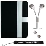 Ultimate Premium Melrose Canvas 2-Tone Kindle Case (Fits 6" Display, 2nd Generation Kindle Only) + Indlues a 4-Inch Determination Hand Strap + Hi-Fi Noise-Reducing Ear Buds Earphone set