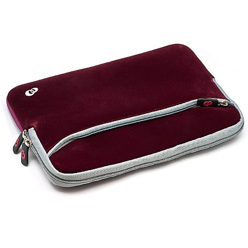 Sacoche en Néoprène pour ordinateur portable de (10, 10.1, 10.2 pouces) 25.4, 25.65, 25.91 cm – Samsung Packard Bell Asus EeePC Toshiba Acer Aspire One Happy eMachines Sony Vaio HP Mini (Microfibre Rouge)