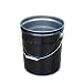 Vestil PAIL-STL-RI-UN Steel Pail with Handle, 5 gallon Capacity, Black