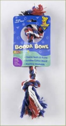 Multicolor Booda Bone - Cotton Bone - Small for Dogs 8 to 18 pounds - 12" Long