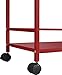 Altra Marshall 3 Shelf Metal Rolling Utility Cart, Red