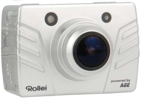 Rollei Bullet 4S Full-HD Camcorder (8 Megapixel, 3,5 cm (1,4 Zoll) TFT-Display, 175 Grad Weitwinkel-Objektiv, HDMI, USB) inkl. 4GB SD-Kargte, Unterwassergehäuse silber